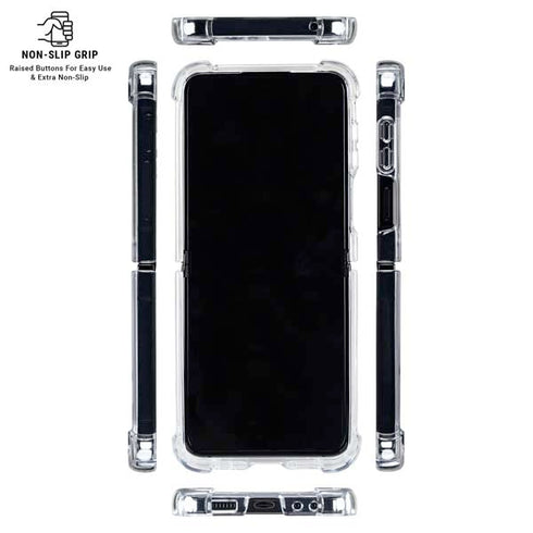 NHL Utah Mammoth Distressed Blue Galaxy Z Flip6 Clear Case